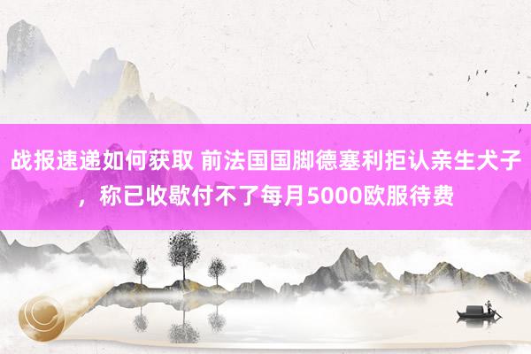 战报速递如何获取 前法国国脚德塞利拒认亲生犬子，称已收歇付不了每月5000欧服待费