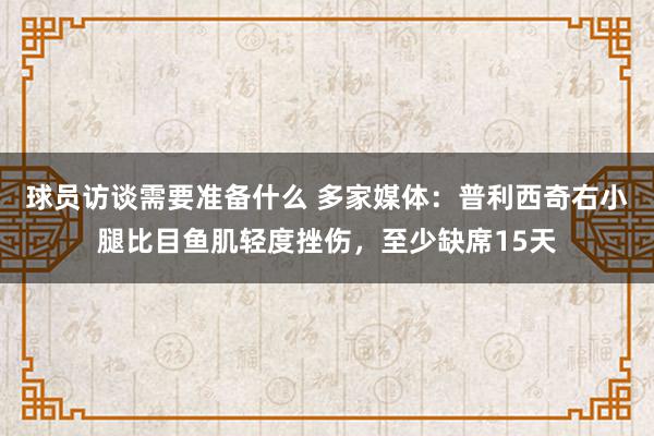 球员访谈需要准备什么 多家媒体：普利西奇右小腿比目鱼肌轻度挫伤，至少缺席15天